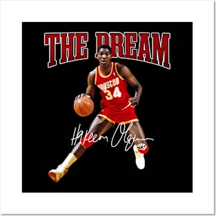 Hakeem Olajuwon The Dream Basketball Legend Signature 80S 90S Bootleg Rap Posters and Art